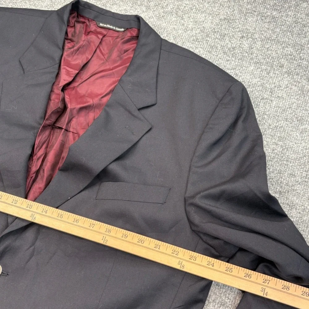 J. Victor Mens‎ 46L Navy Blue 100% Wool 2-Button Blazer Sport Coat Wynnwood-SPJ